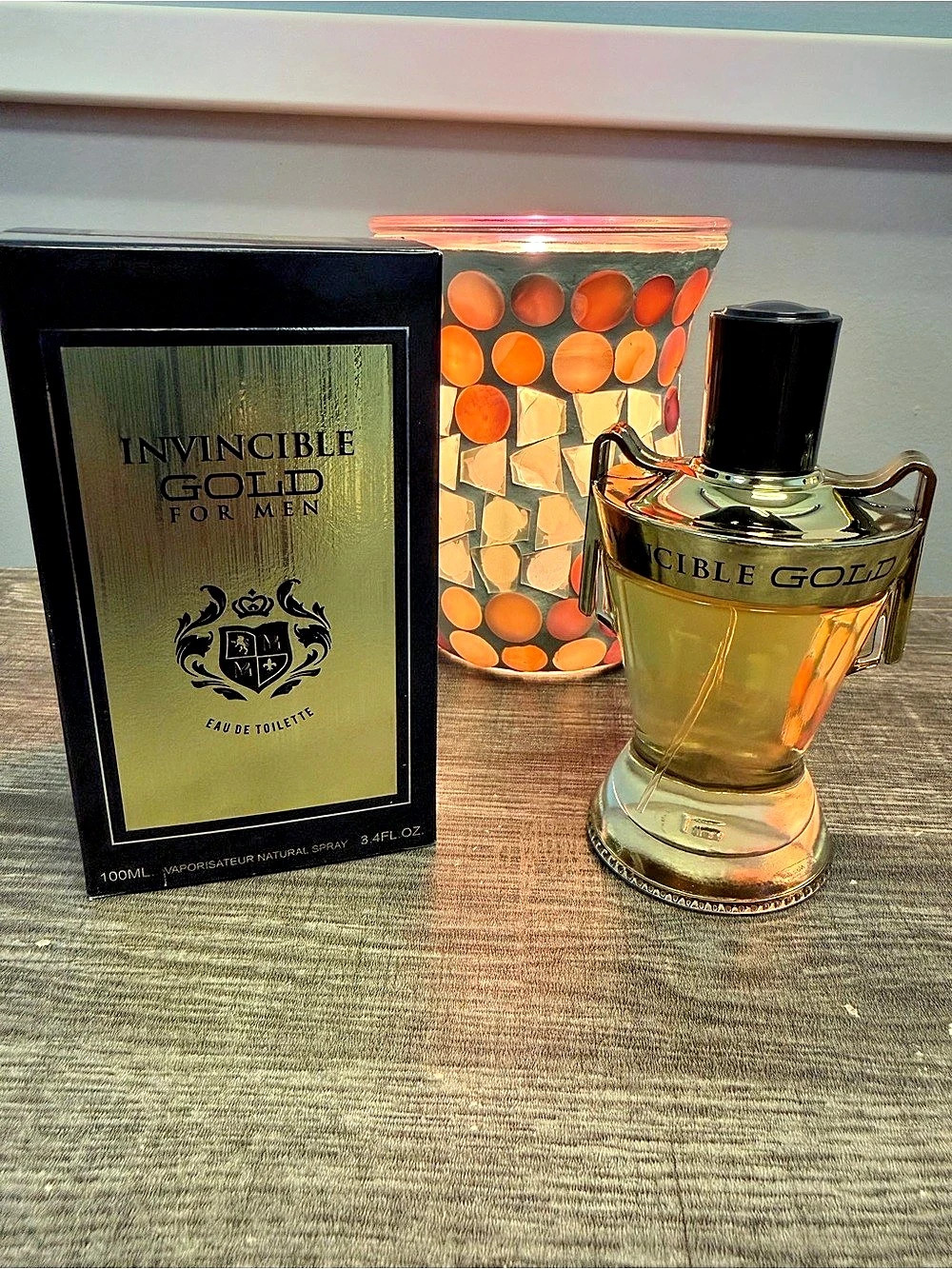 Invincible Gold for Men's Fragrance Set Gold NWT